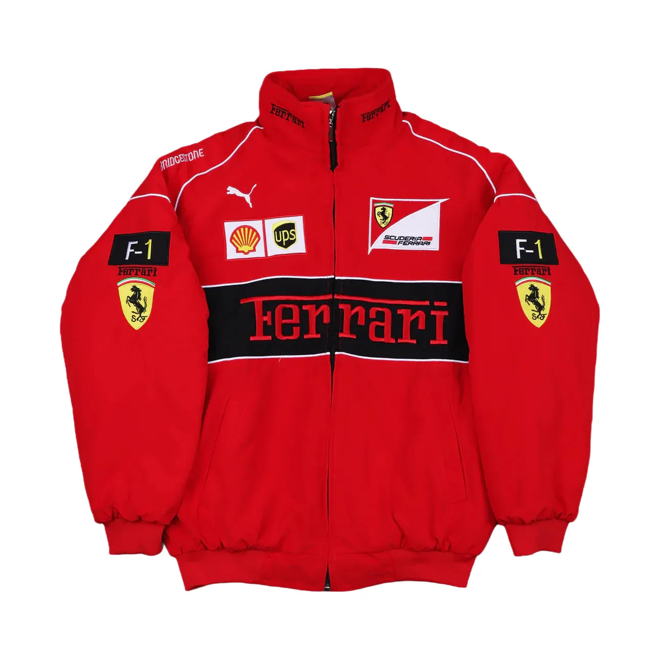 F1 Ferrari Embroidered Vintage Racing Jacket Red