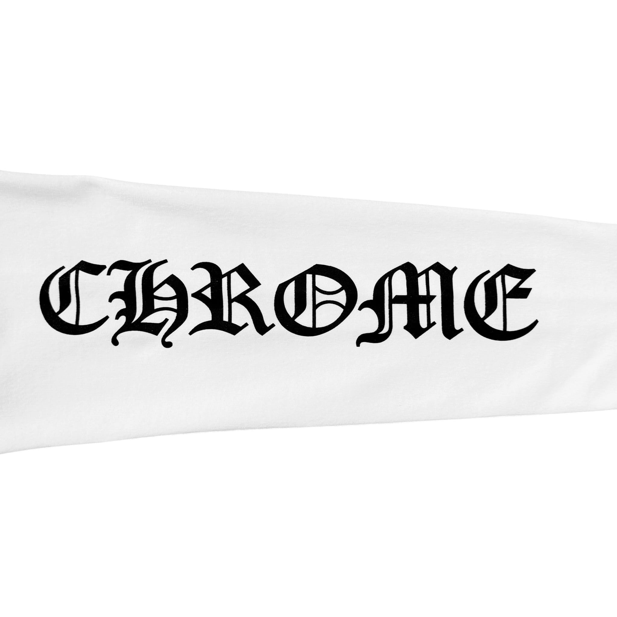 Chrome Hearts Vertical Logo Zip Up Hooded Sweatshirt White Black