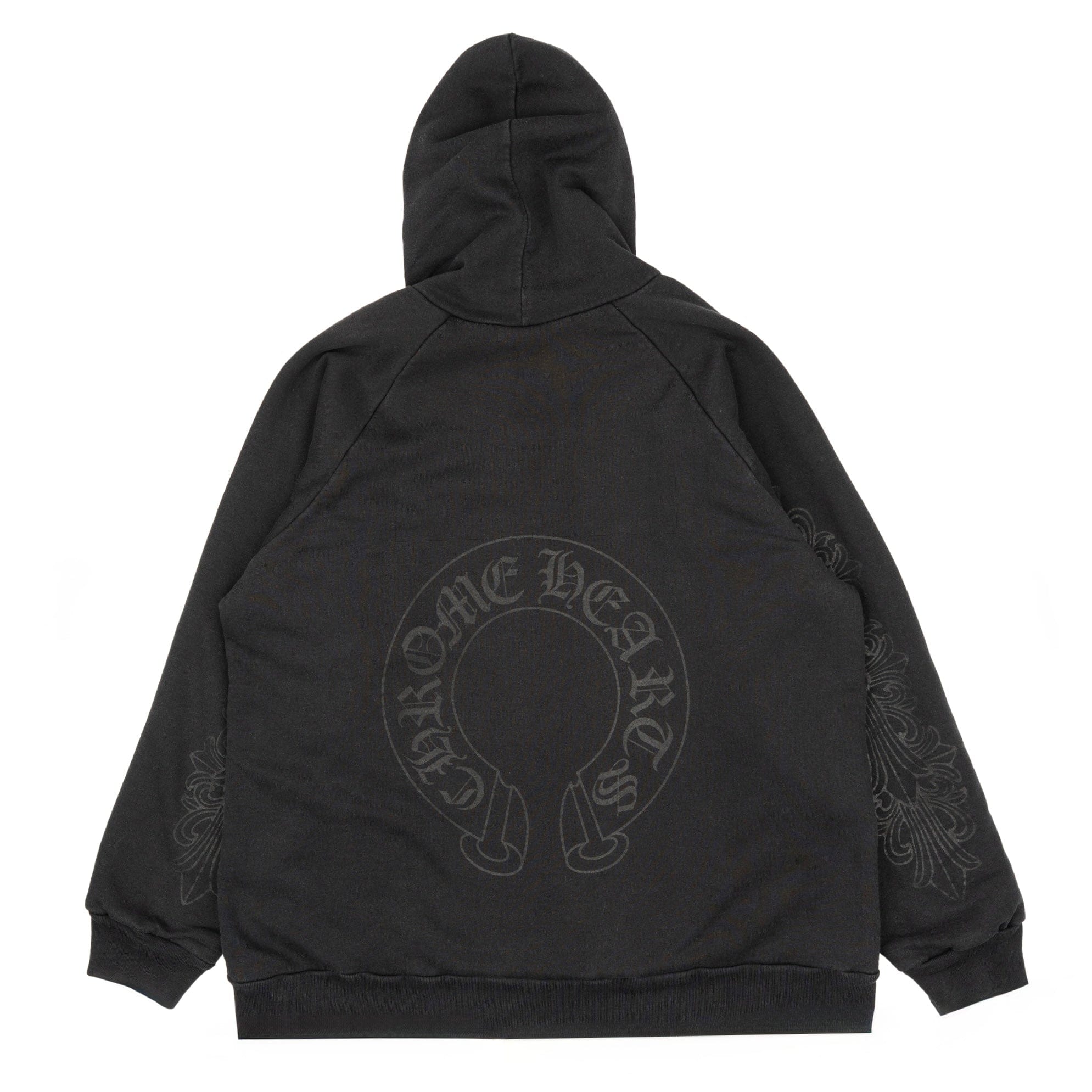 Chrome Hearts Horseshoe Floral Dagger Logo Hooded Sweatshirt Black Black (Thermal Lined) Pre-Owned