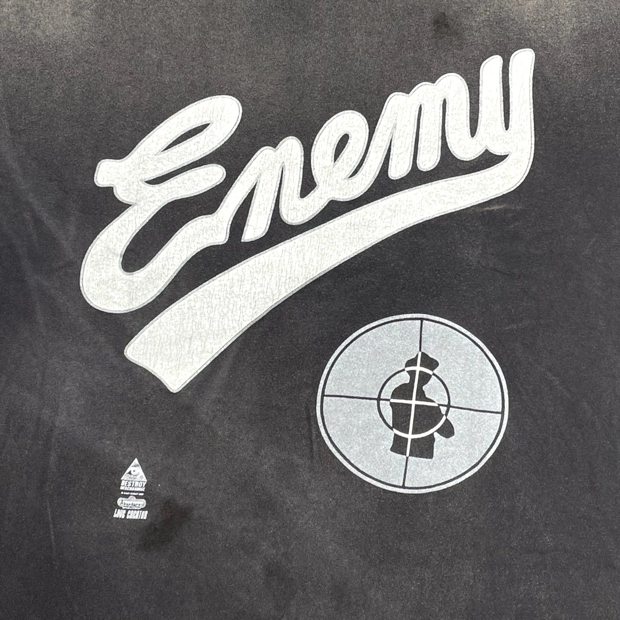 Saint Michael x Public Enemy Saint Enemy Logo Short Sleeve Tee Shirt Black White