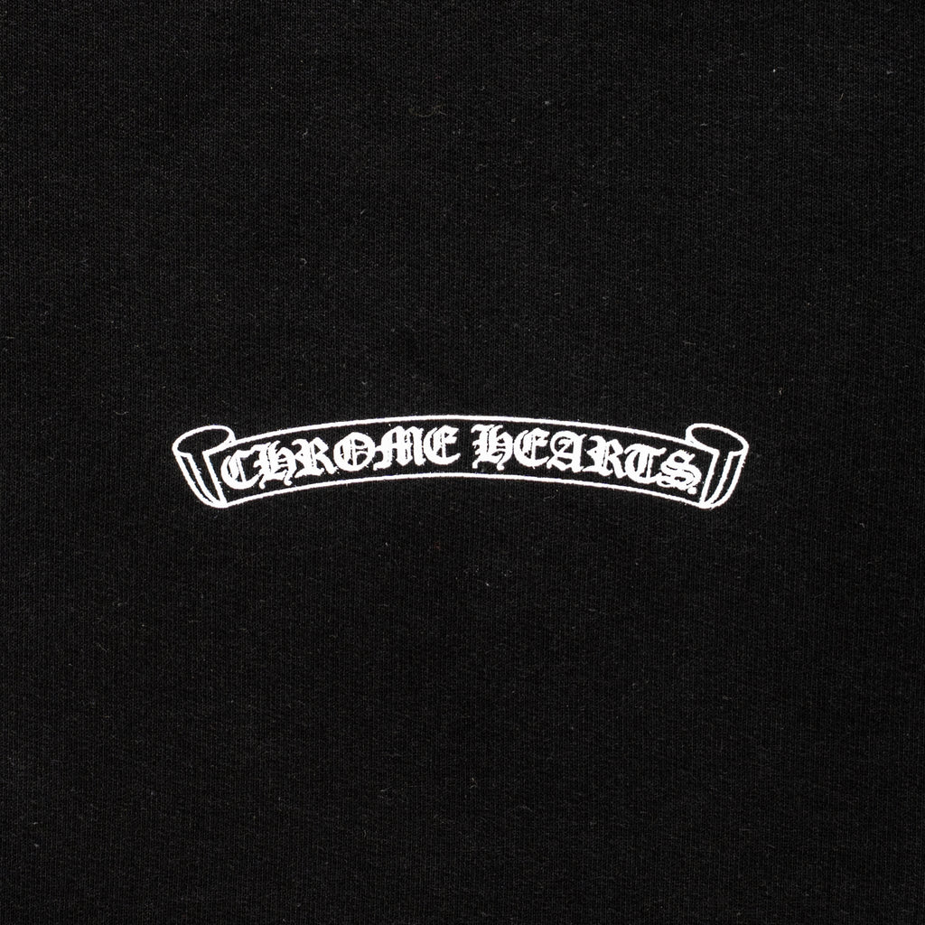 Chrome Hearts Scroll Logo Hooded Sweatshirt Black White