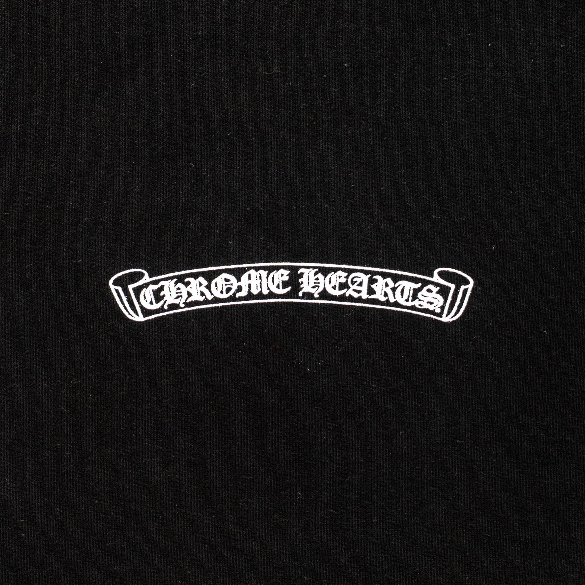Chrome Hearts Scroll Logo Hooded Sweatshirt Black White