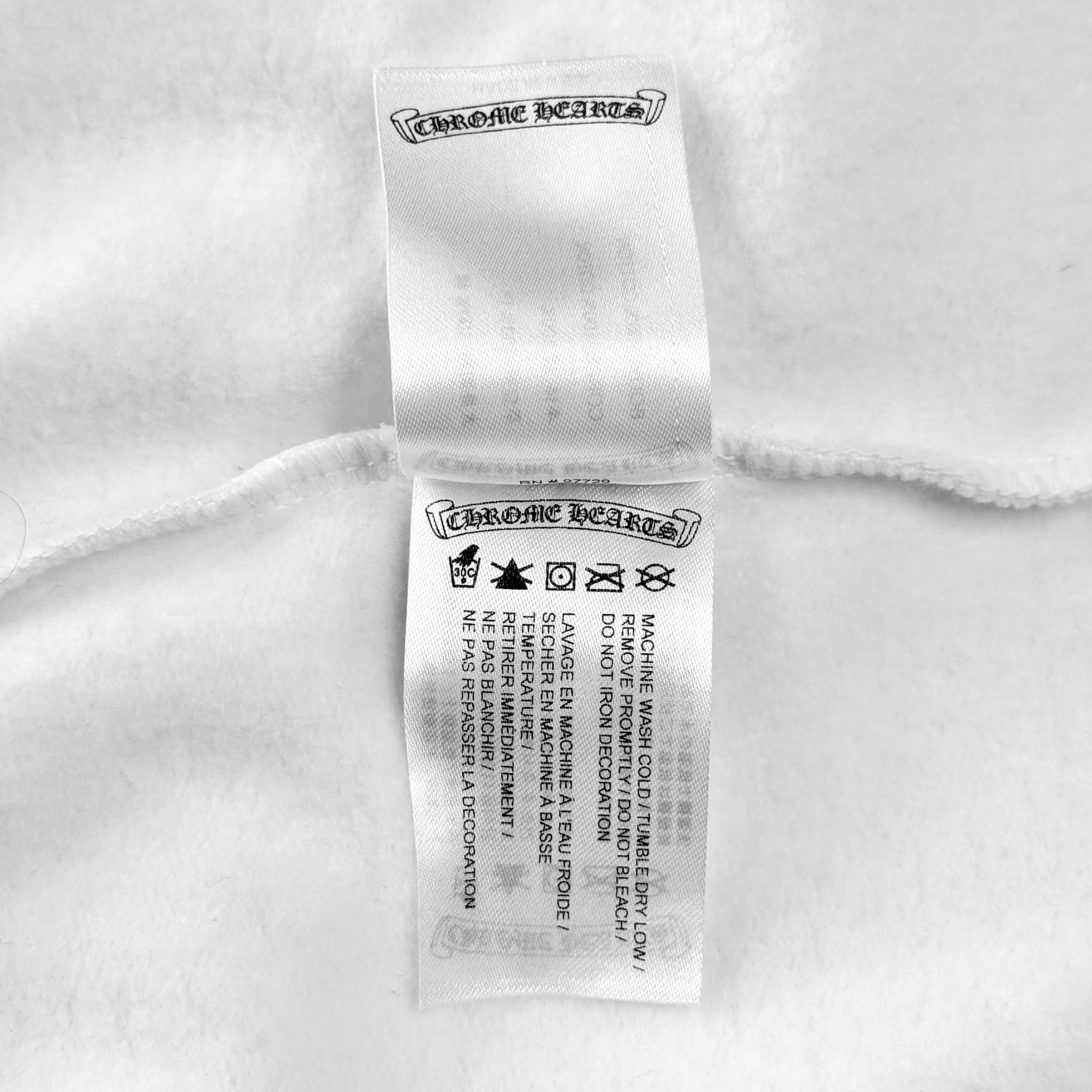 Chrome Hearts Vertical Logo Zip Up Hooded Sweatshirt White Black
