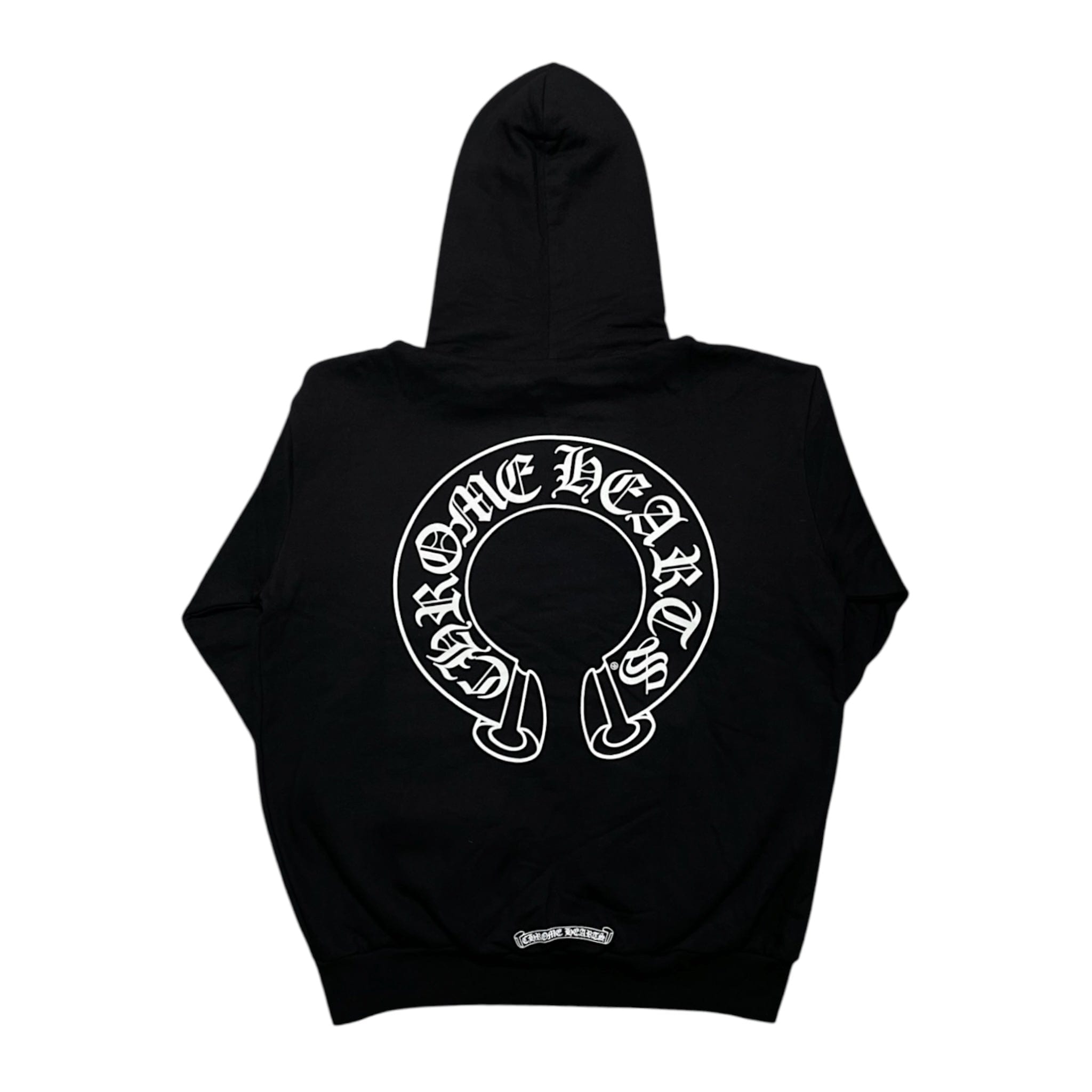 Chrome Hearts Horseshoe Floral Logo Hooded Sweatshirt Black White