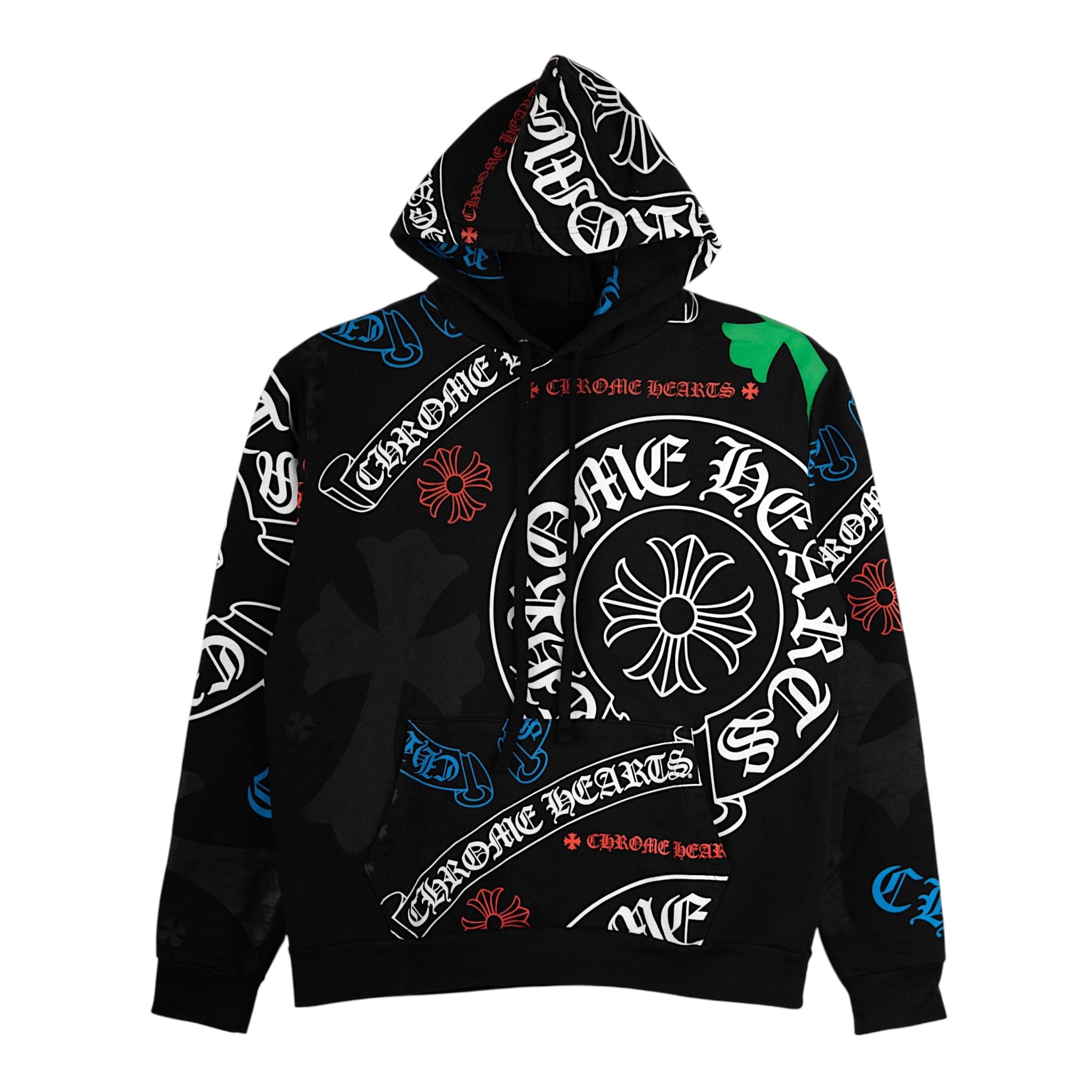 Chrome Hearts Stencil Logo Hooded Sweatshirt Black Multi