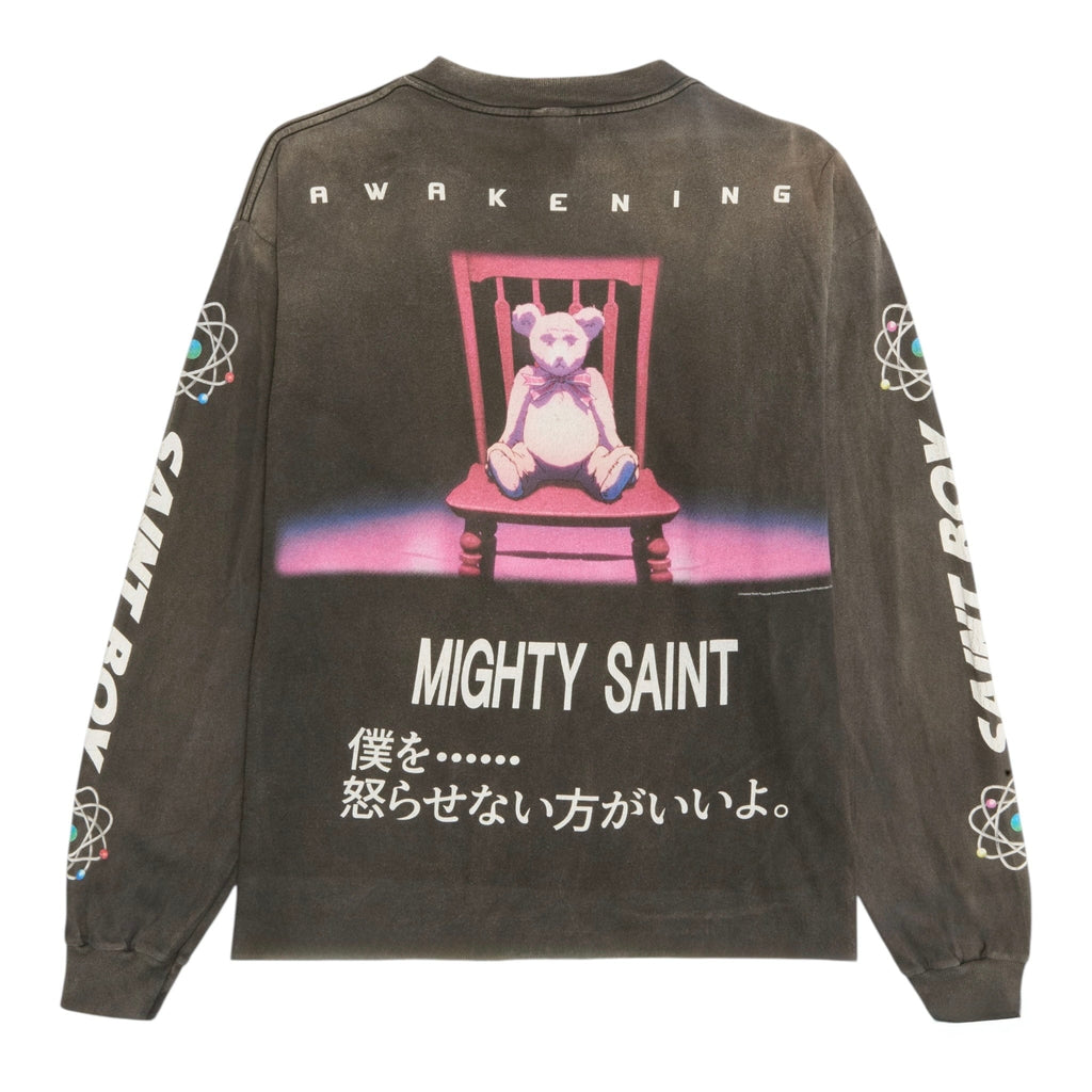 Saint Michael x Pluto Logo Long Sleeve Tee Shirt Black Multi Pre-Owned