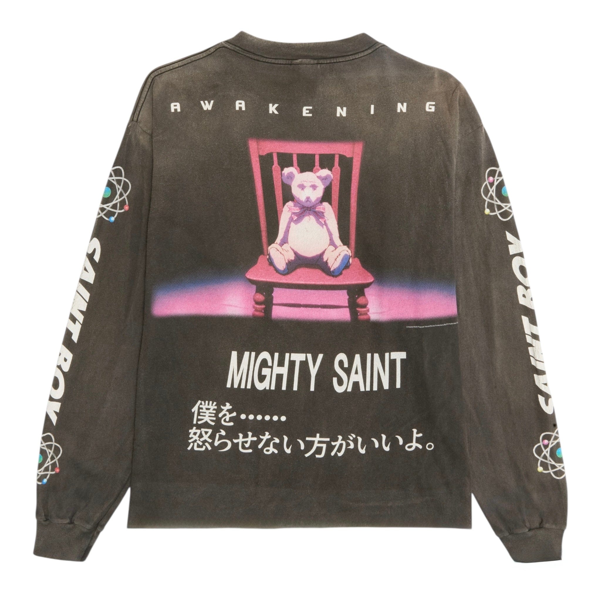 Saint Michael x Pluto Logo Long Sleeve Tee Shirt Black Multi Pre-Owned