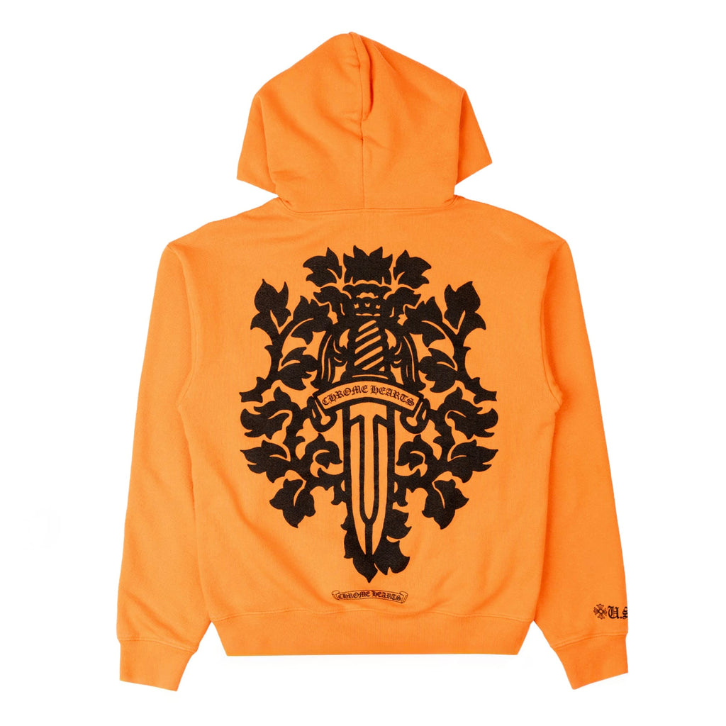 Chrome Hearts Vine Dagger Logo Hooded Sweatshirt Orange Black Pre-Owned