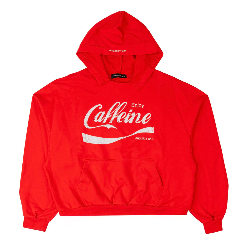 Project G/R Caffeine Parody Logo Hooded Sweatshirt Red White