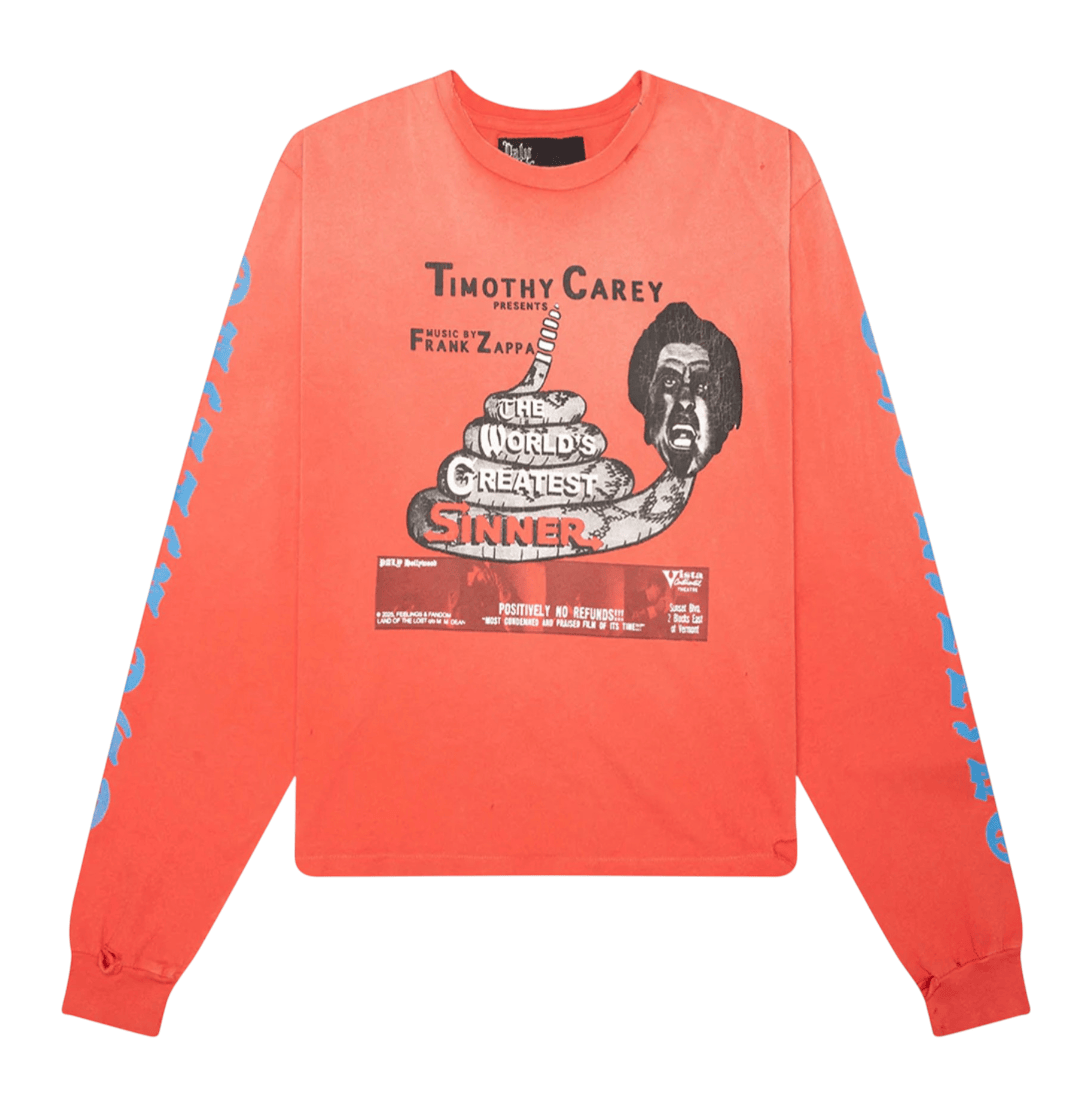 Paly Hollywood East of Eden Long Sleeve Tee Shirt Red Black Multi