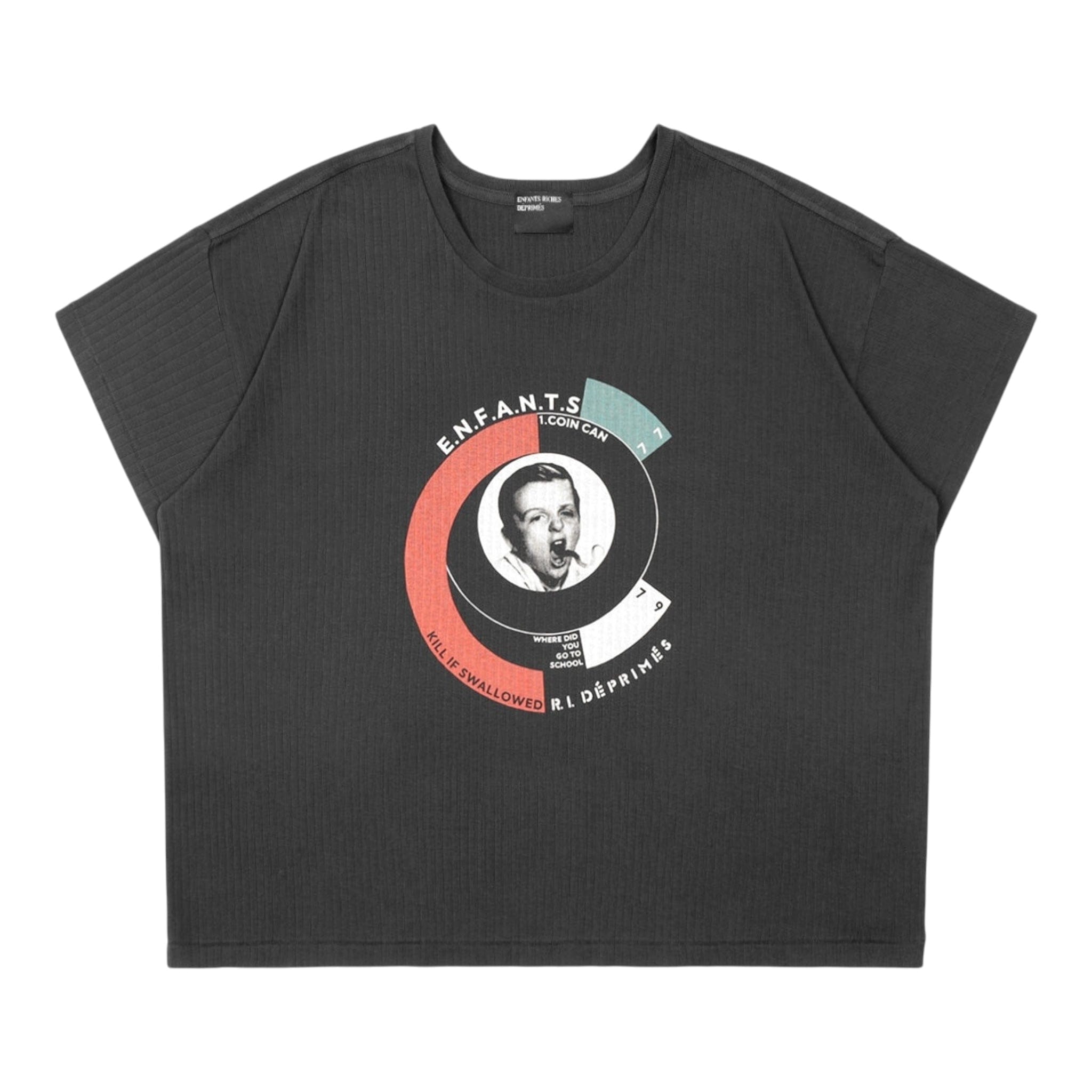 Enfants Riches Déprimés Snake Boy Logo Ribbed Short Sleeve Tee Shirt Faded Black Multi
