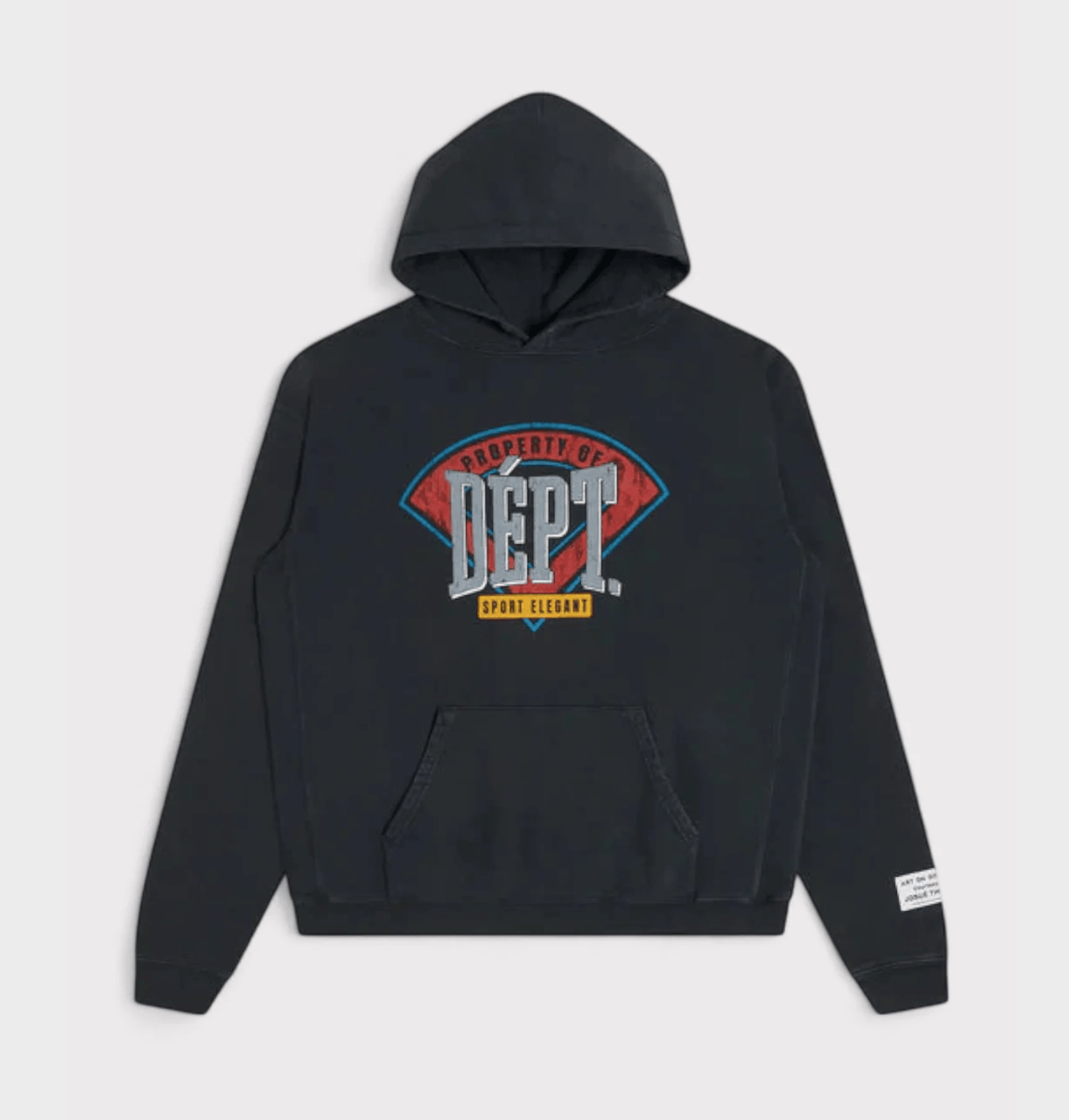 Gallery Department Field Logo Hooded Sweatshirt Vintage Black Red Yellow