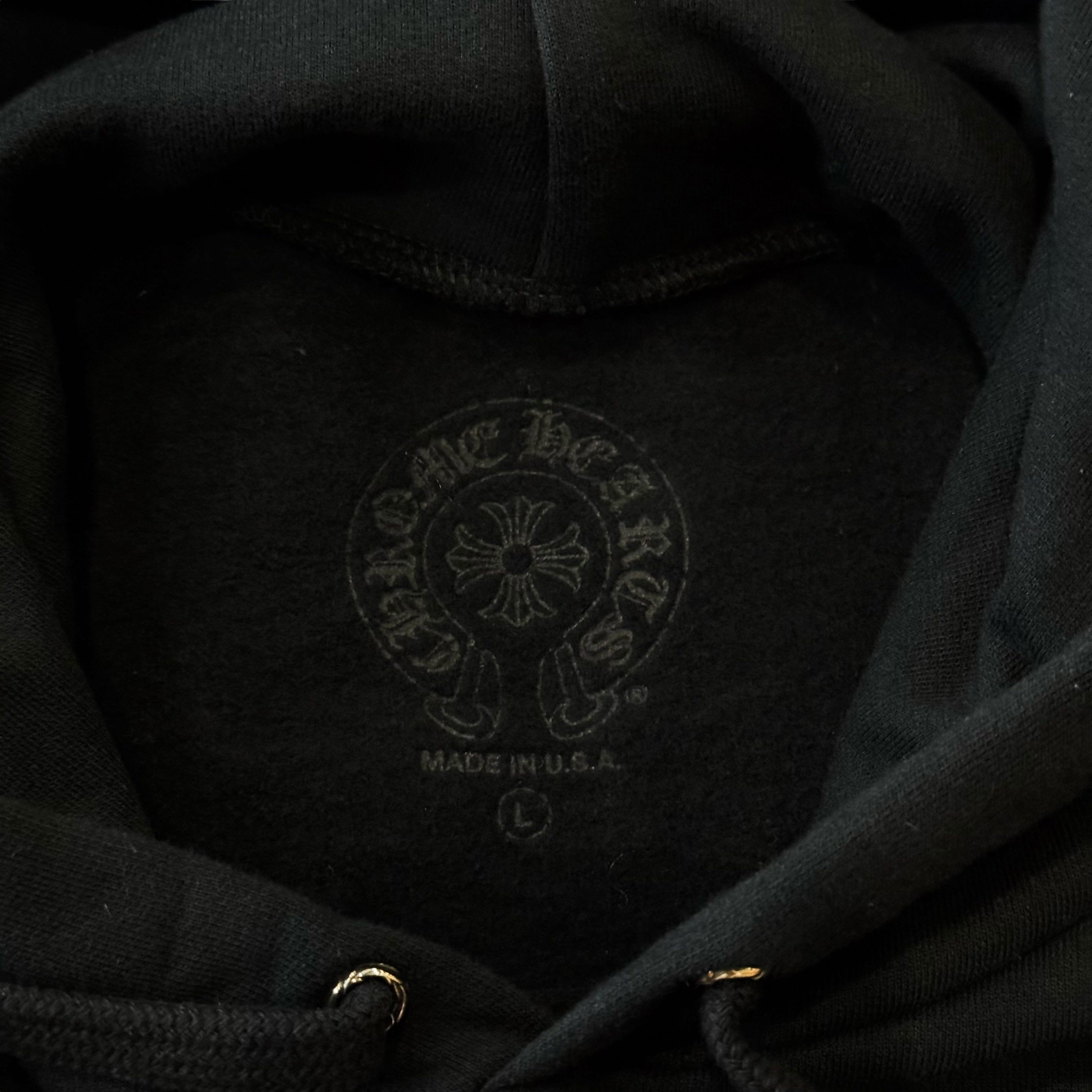 Chrome Hearts St. Barth Exclusive Cross Logo Hooded Sweatshirt Black Baby Blue White