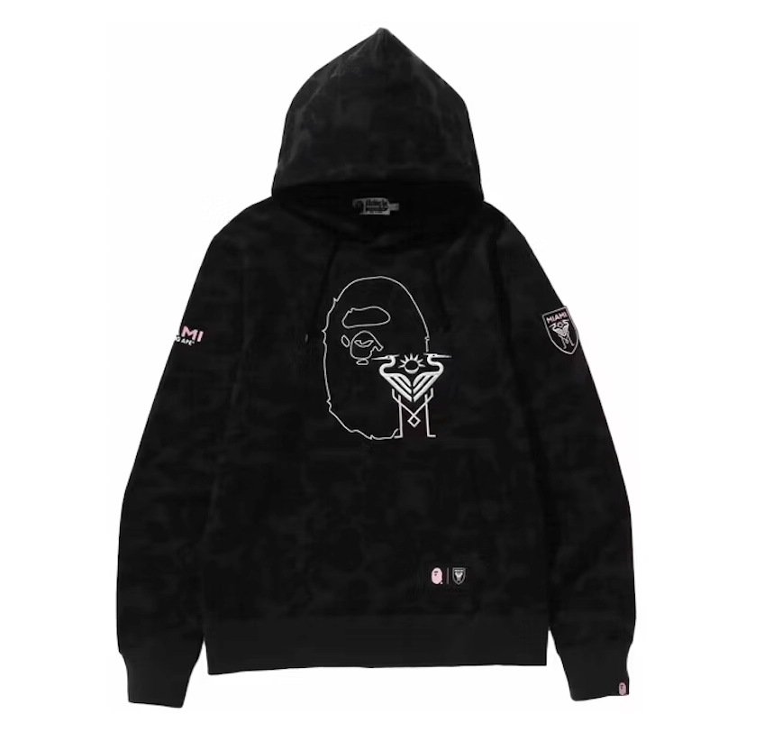 BAPE x Inter Miami CF Camo Hooded Sweatshirt Black
