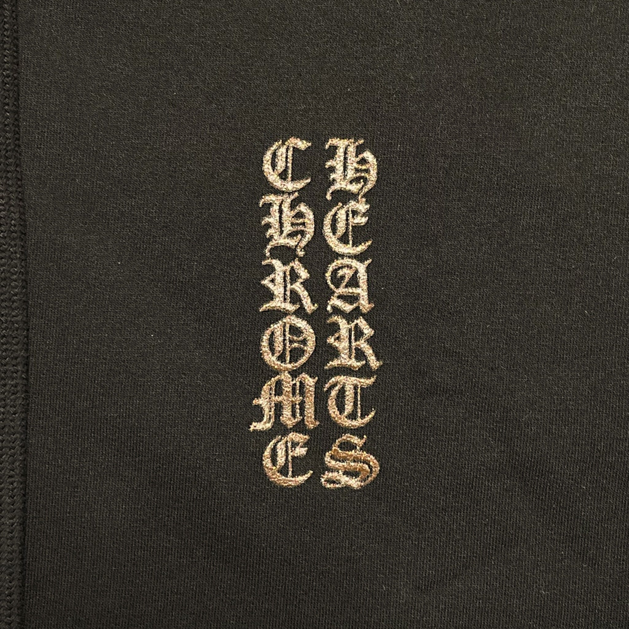 Chrome Hearts 1988 Vertical Logo Zip Up Hooded Sweatshirt Black Brown