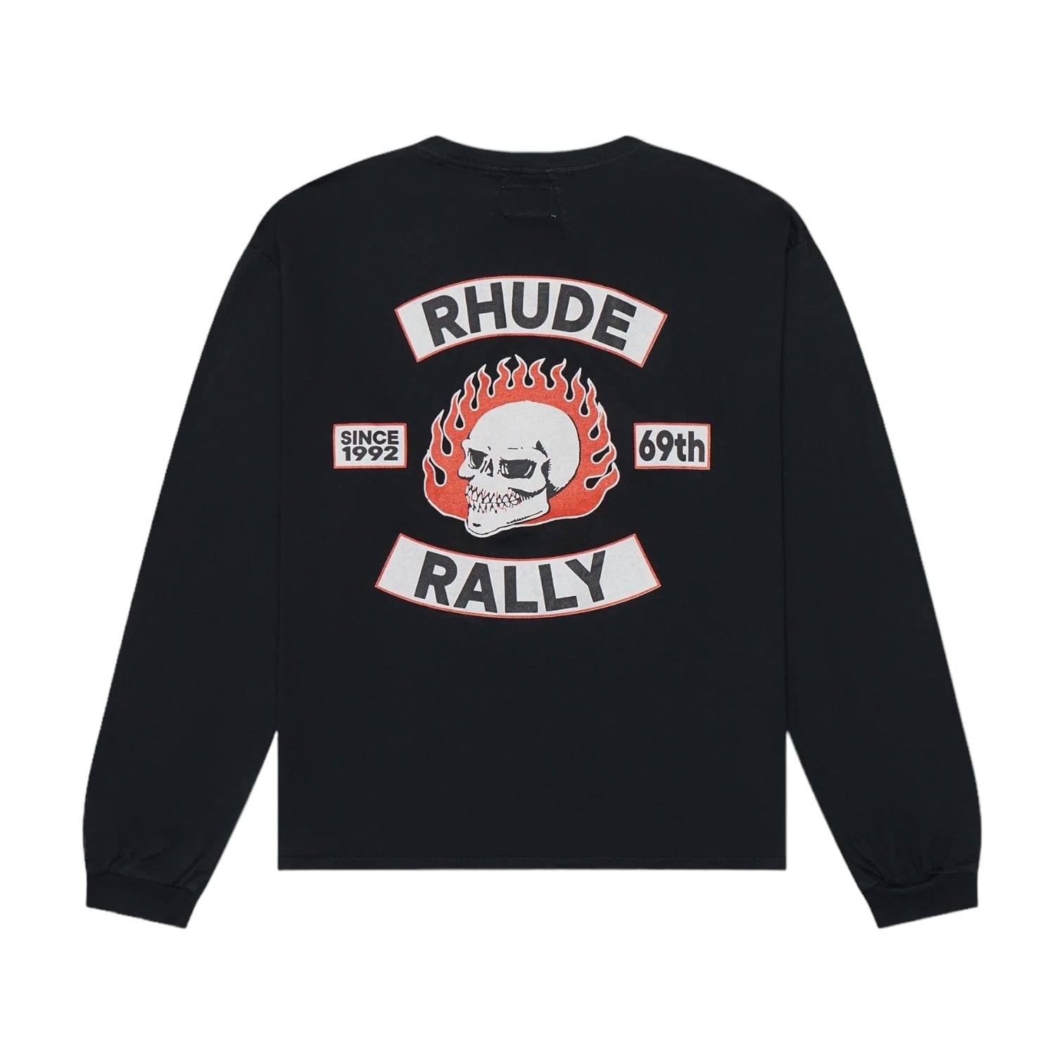 Rhude 92 Rally Long Sleeve Tee Shirt Vintage Black