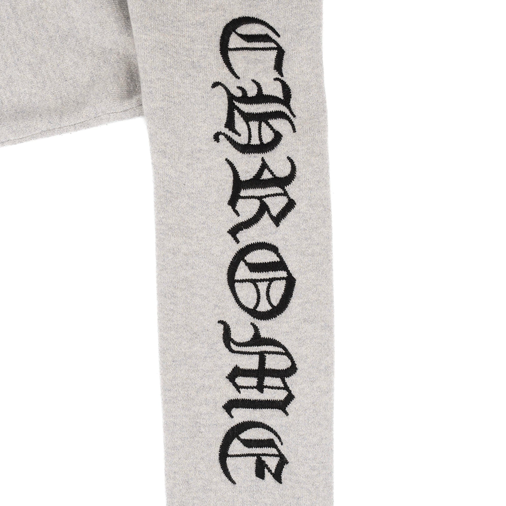 Chrome Hearts Life Sentence Embroidered Logo Cashmere Hooded Sweatshirt Grey Black