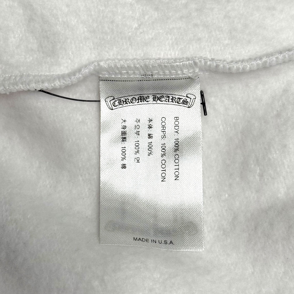 Chrome Hearts Horseshoe Floral Logo Hooded Sweatshirt White Pink