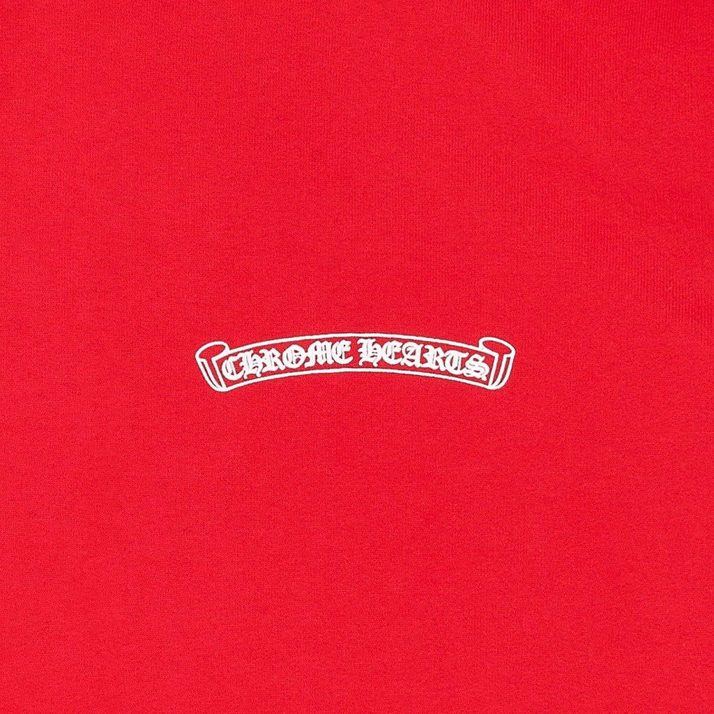 Chrome Hearts Scroll Logo Hooded Sweatshirt Red White
