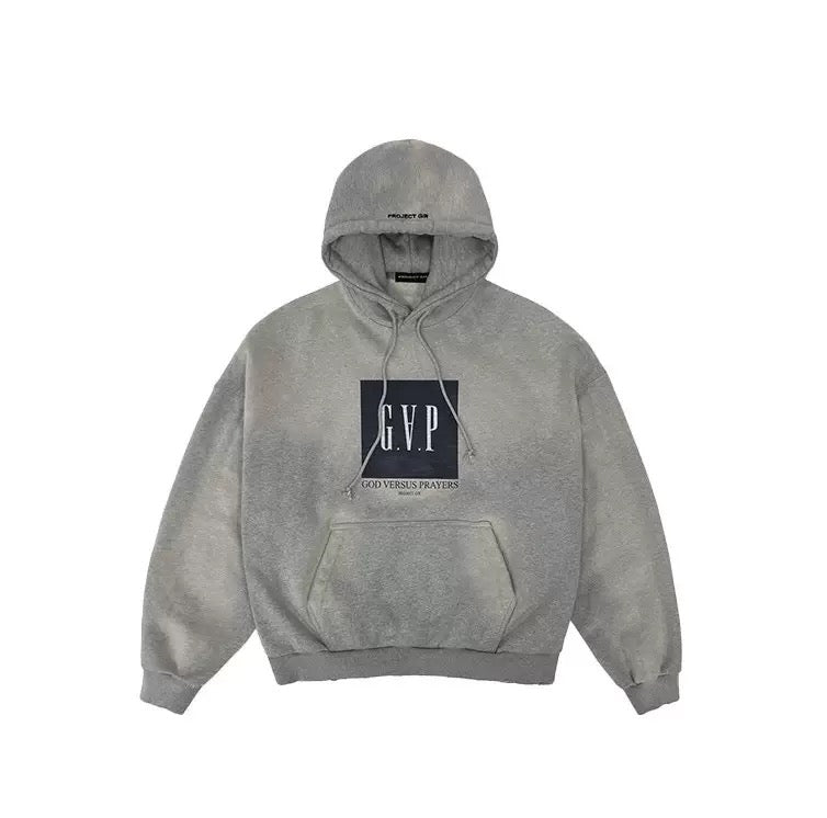 Project G/R God Versus Prayers Hooded Sweatshirt Grey