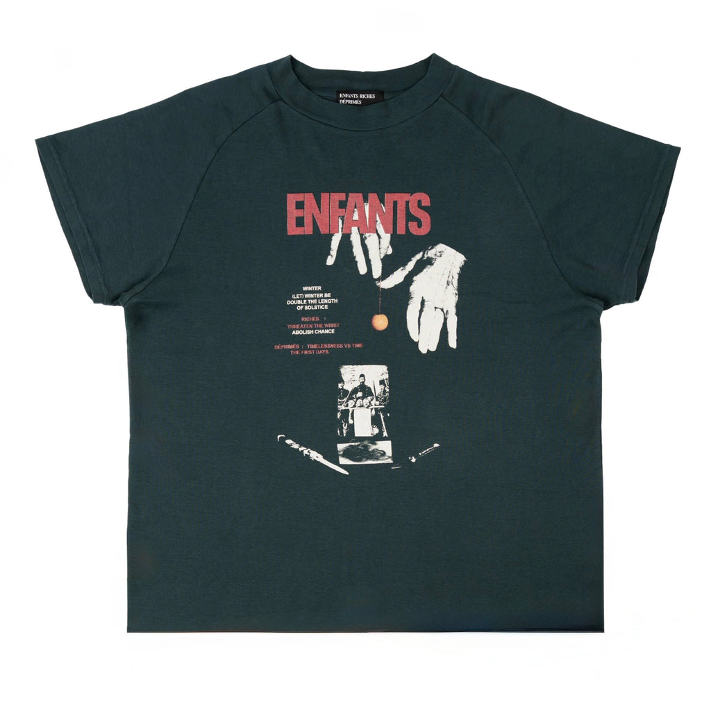 Enfants Riches Déprimés Double the Length of Solstice Short Sleeve Tee Shirt Green Multi