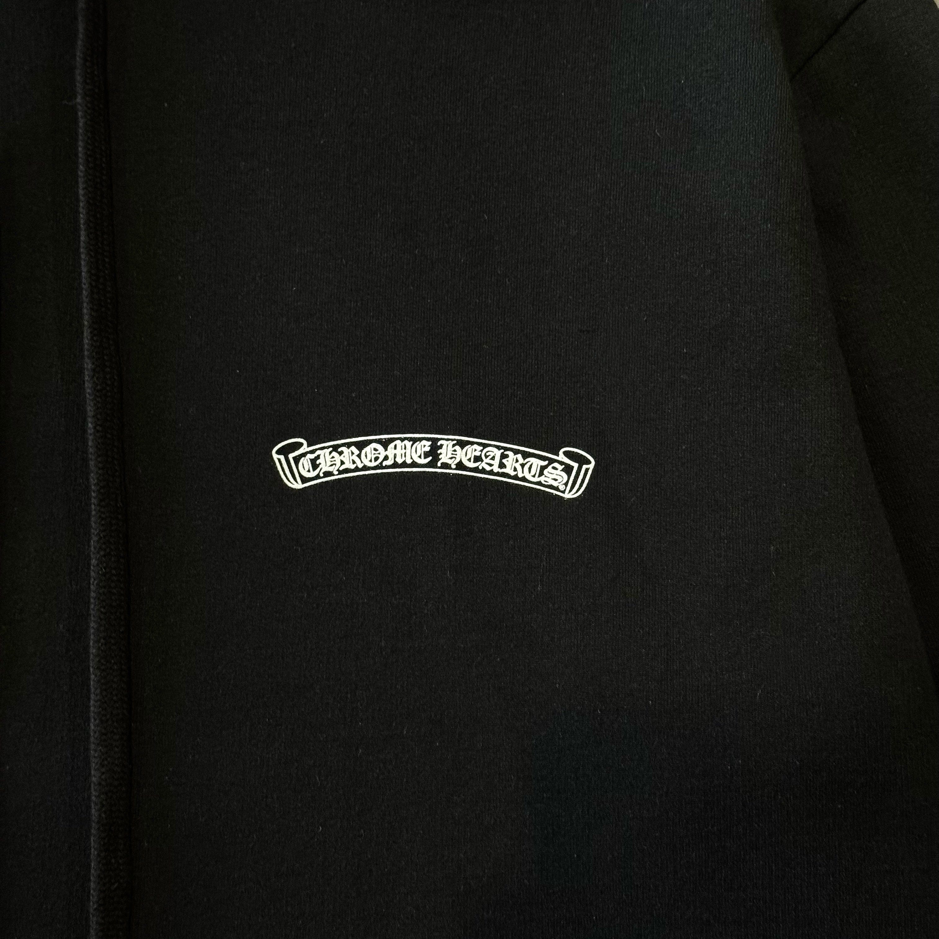 Chrome Hearts St. Barth Exclusive Cross Logo Hooded Sweatshirt Black Baby Blue White