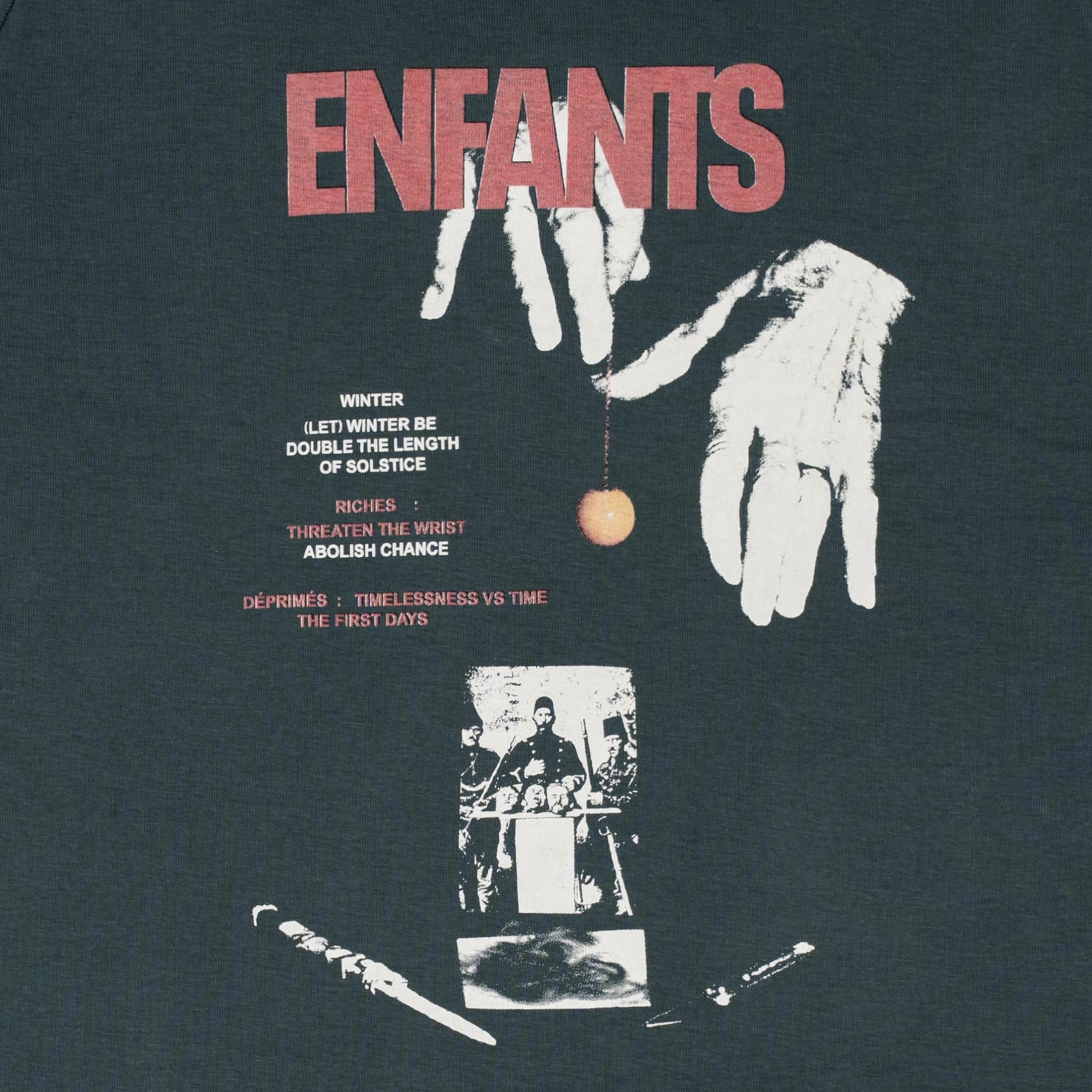 Enfants Riches Déprimés Double the Length of Solstice Short Sleeve Tee Shirt Green Multi