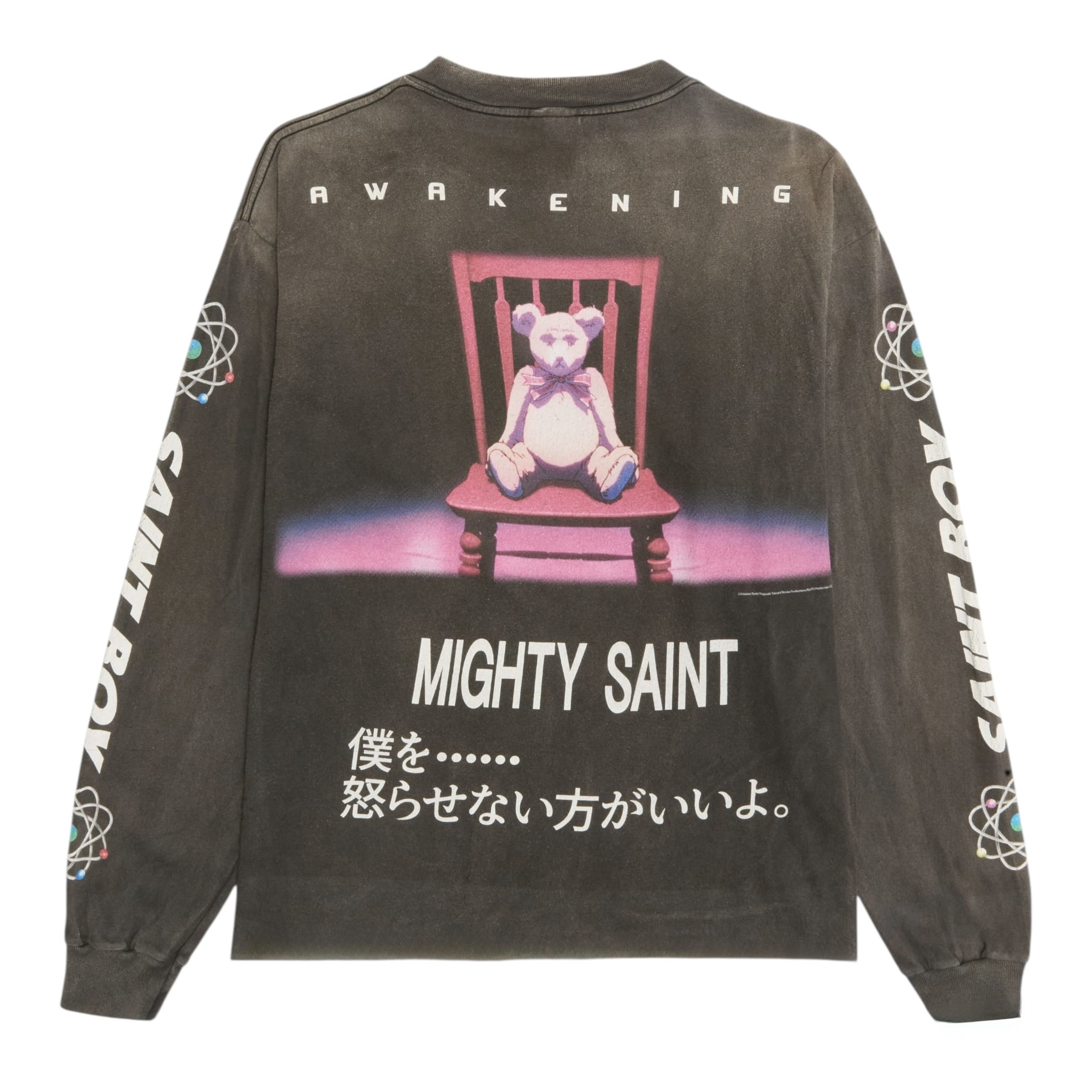 Saint Michael x Pluto Logo Long Sleeve Tee Shirt Black Multi