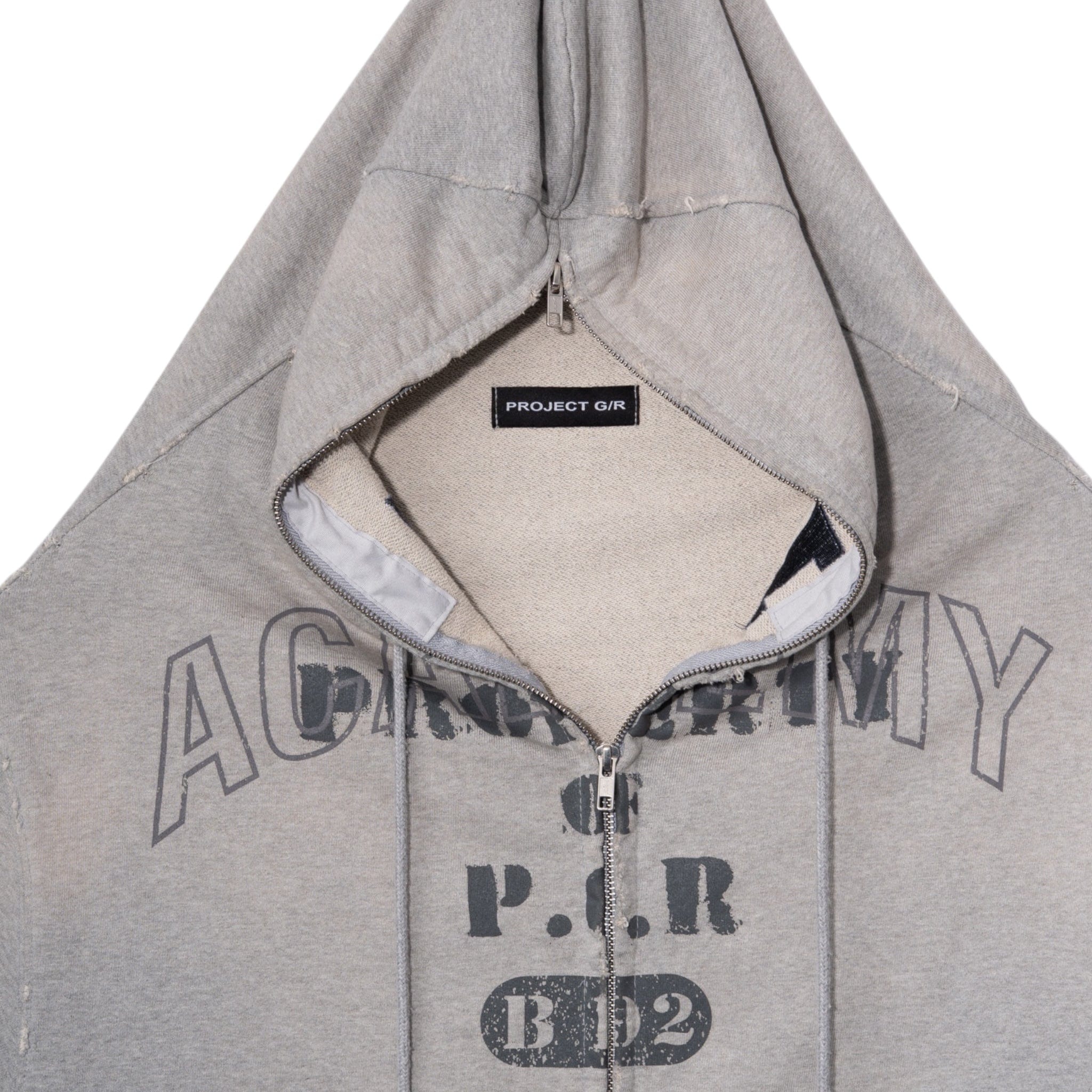 Project G/R Zygon Zip Up Hooded Sweatshirt Grey