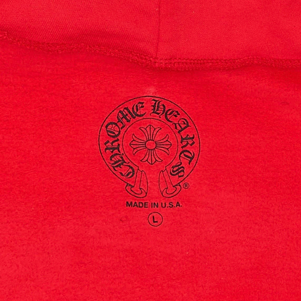 Chrome Hearts Scroll Logo Hooded Sweatshirt Red White