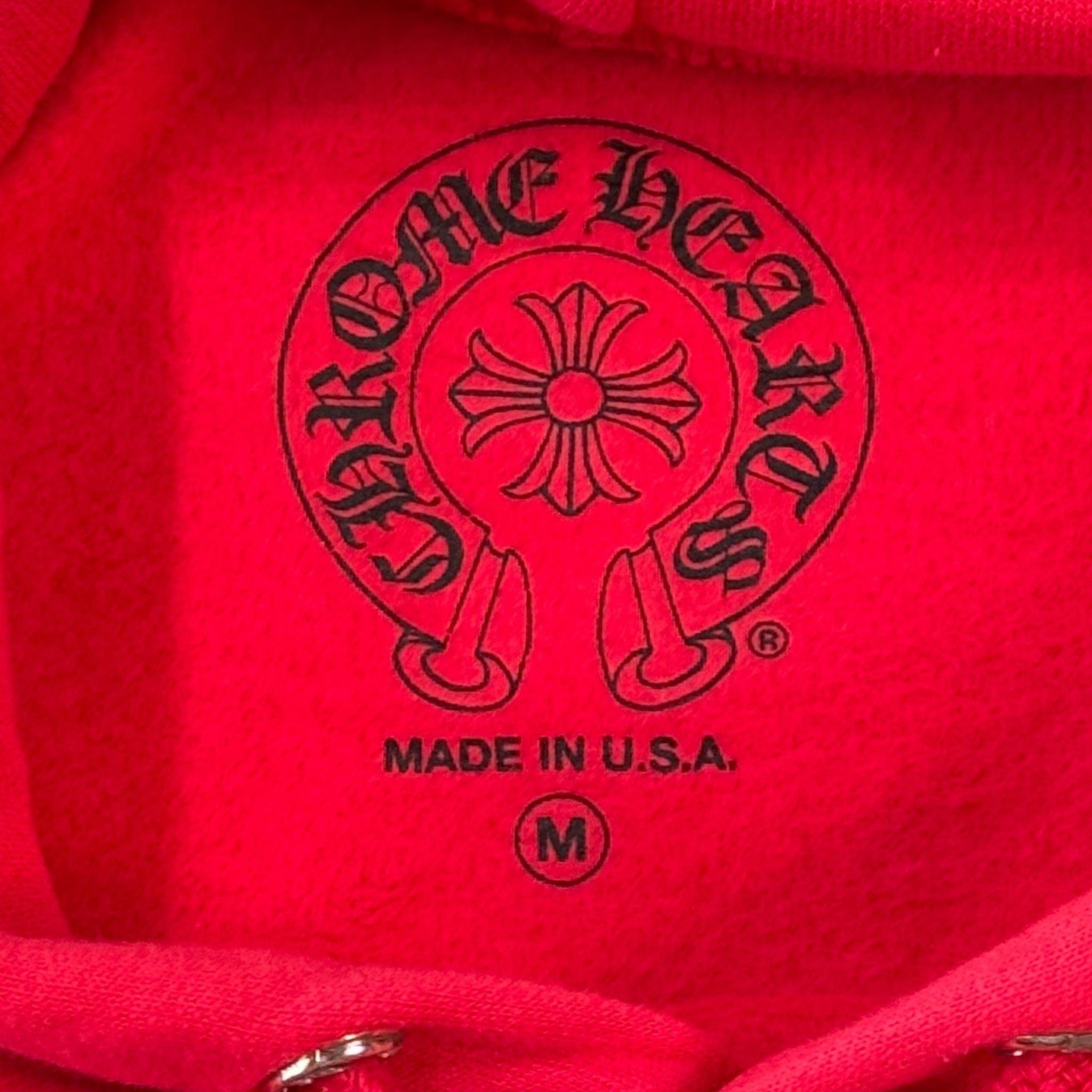 Chrome Hearts Scroll Logo Hooded Sweatshirt Red White