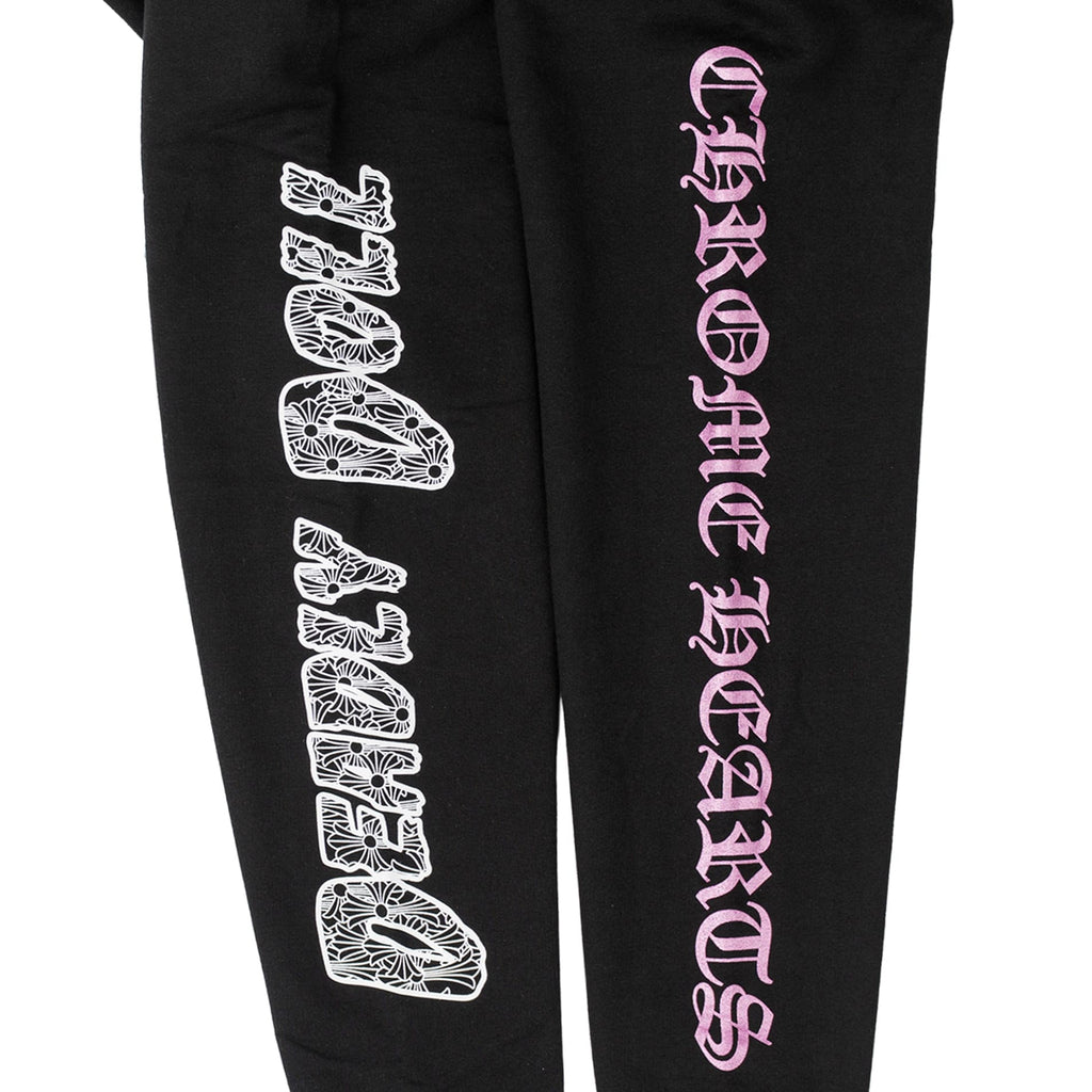 Chrome Hearts x Deadly Doll Online Exclusive Plus Logo Hooded Sweatshirt Black Pink Multi