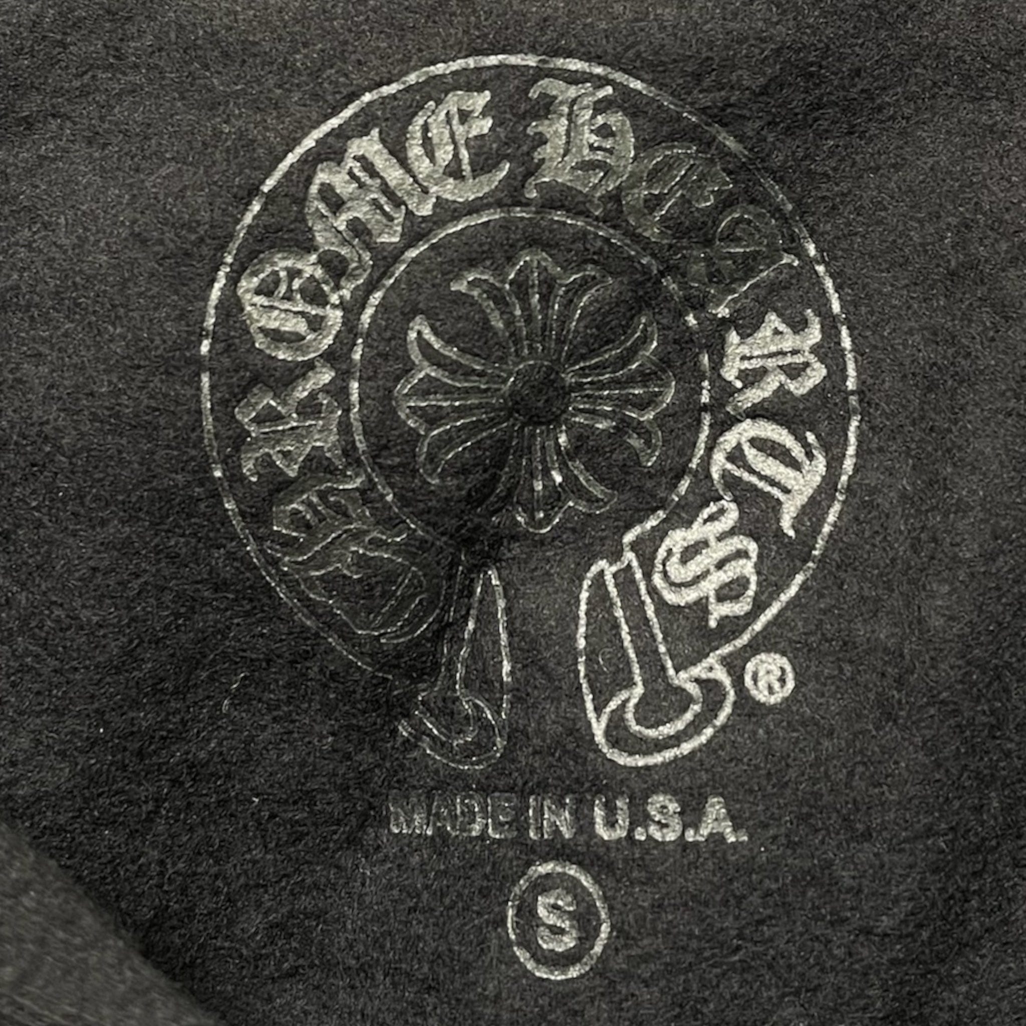 Chrome Hearts Horseshoe Floral Logo Hooded Sweatshirt Black White
