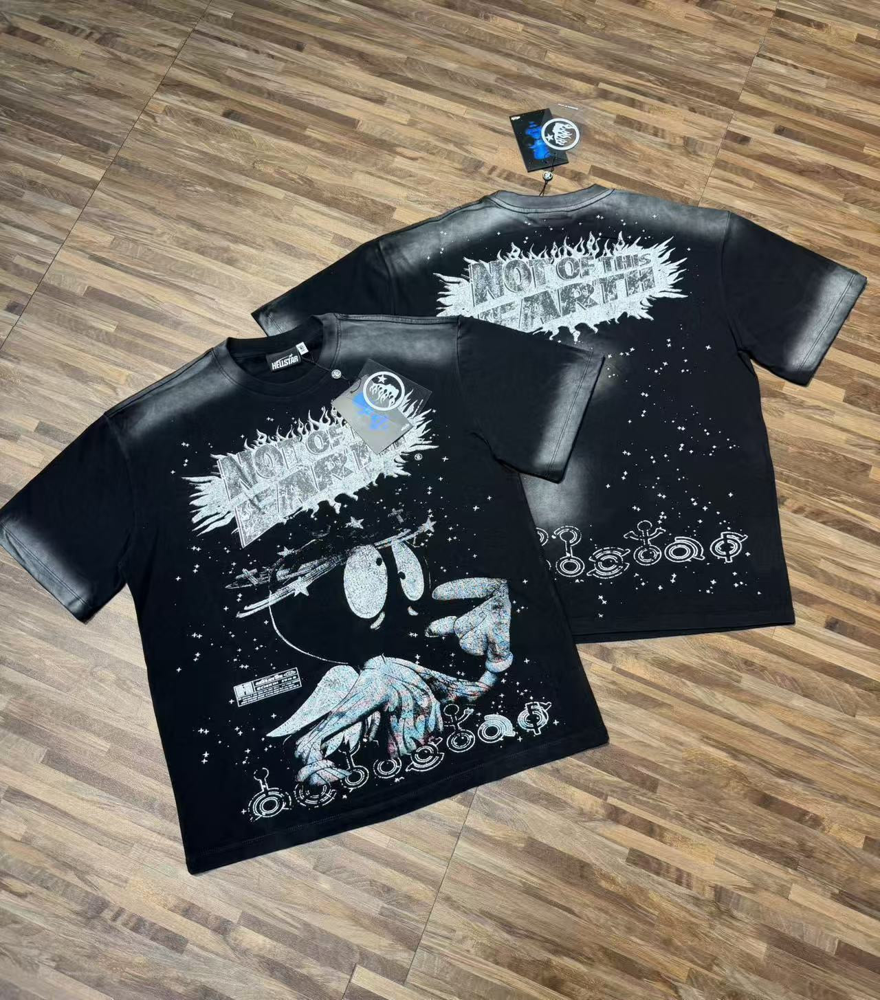 HELLSTAR Cosmic Flame Graphic Oversized T-Shirt