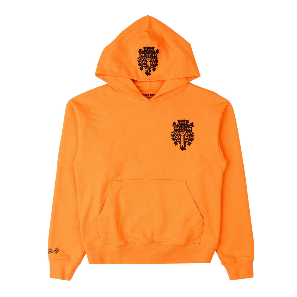 Chrome Hearts Vine Dagger Logo Hooded Sweatshirt Orange Black Pre-Owned