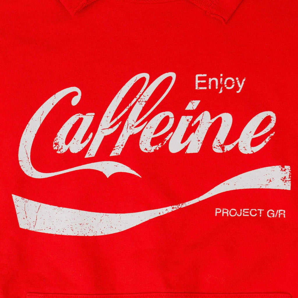 Project G/R Caffeine Parody Logo Hooded Sweatshirt Red White