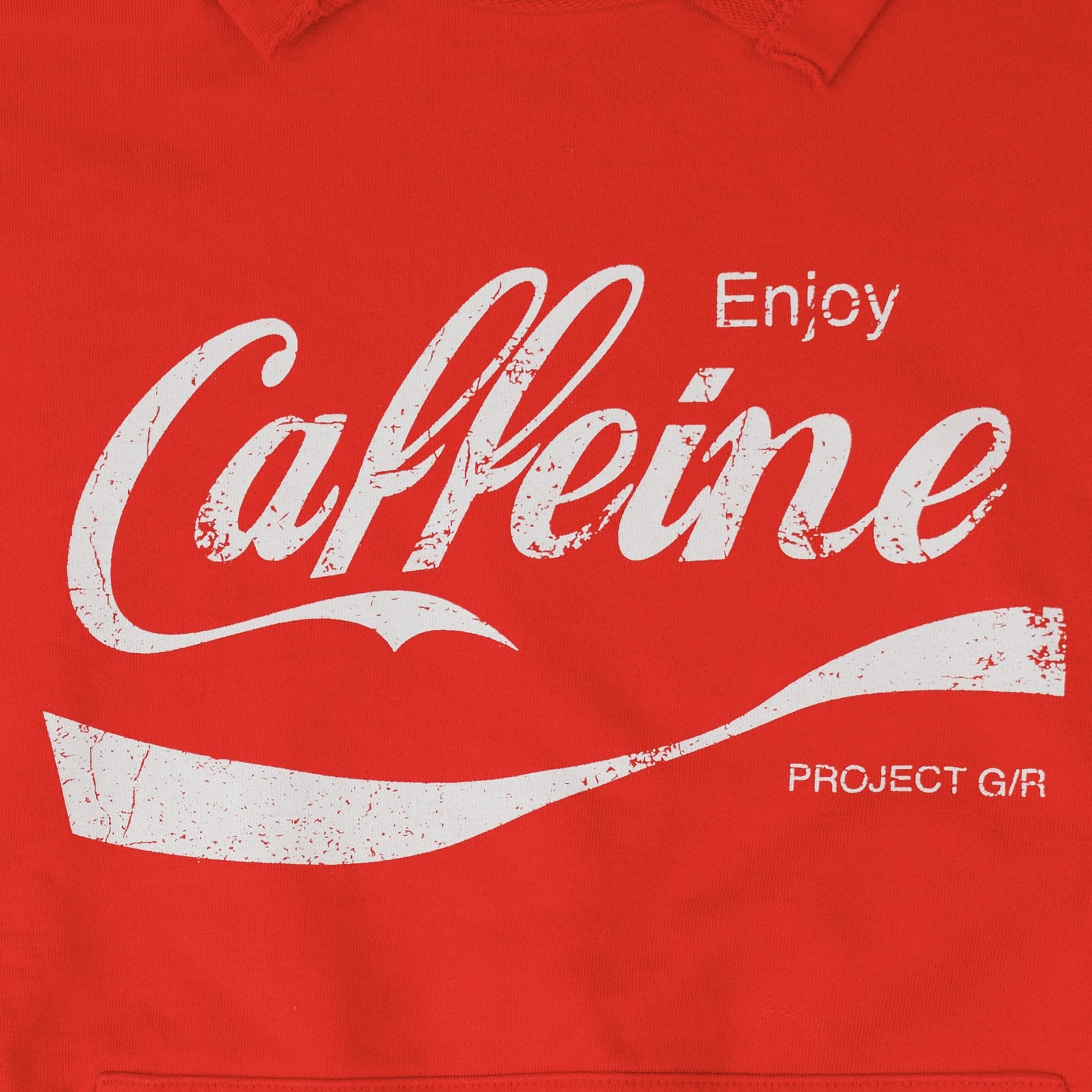 Project G/R Caffeine Parody Logo Hooded Sweatshirt Red White
