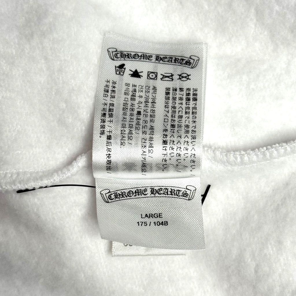 Chrome Hearts Horseshoe Floral Logo Hooded Sweatshirt White Pink