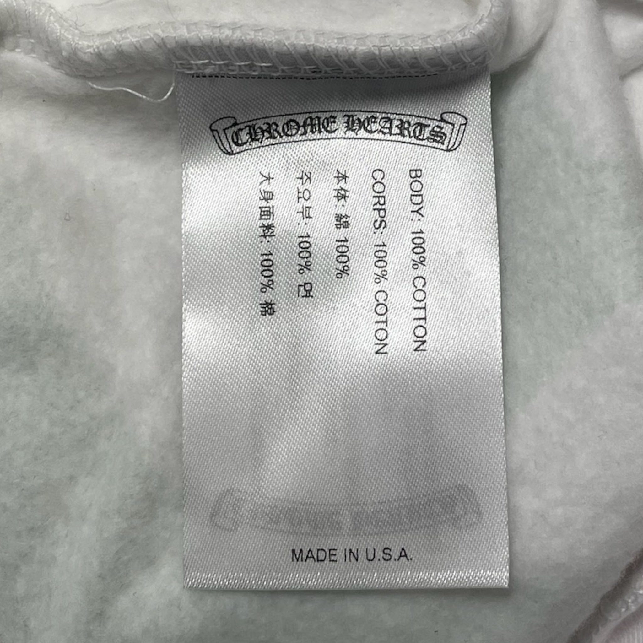 Chrome Hearts Stencil Logo Hooded Sweatshirt White Multi