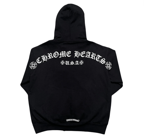 Chrome Hearts Shoulder Logo Zip Up Hooded Sweatshirt Black Pre-Owned