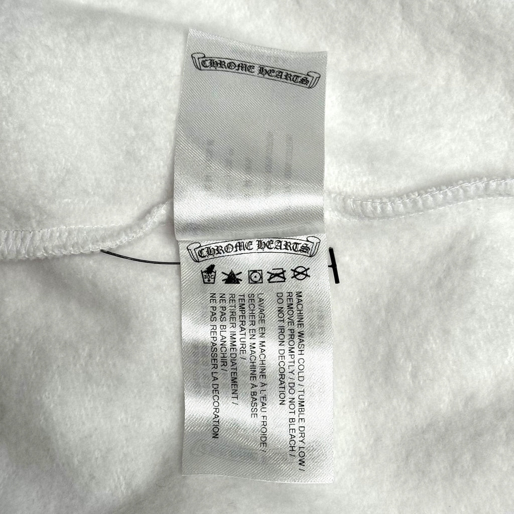 Chrome Hearts Horseshoe Floral Logo Hooded Sweatshirt White Pink