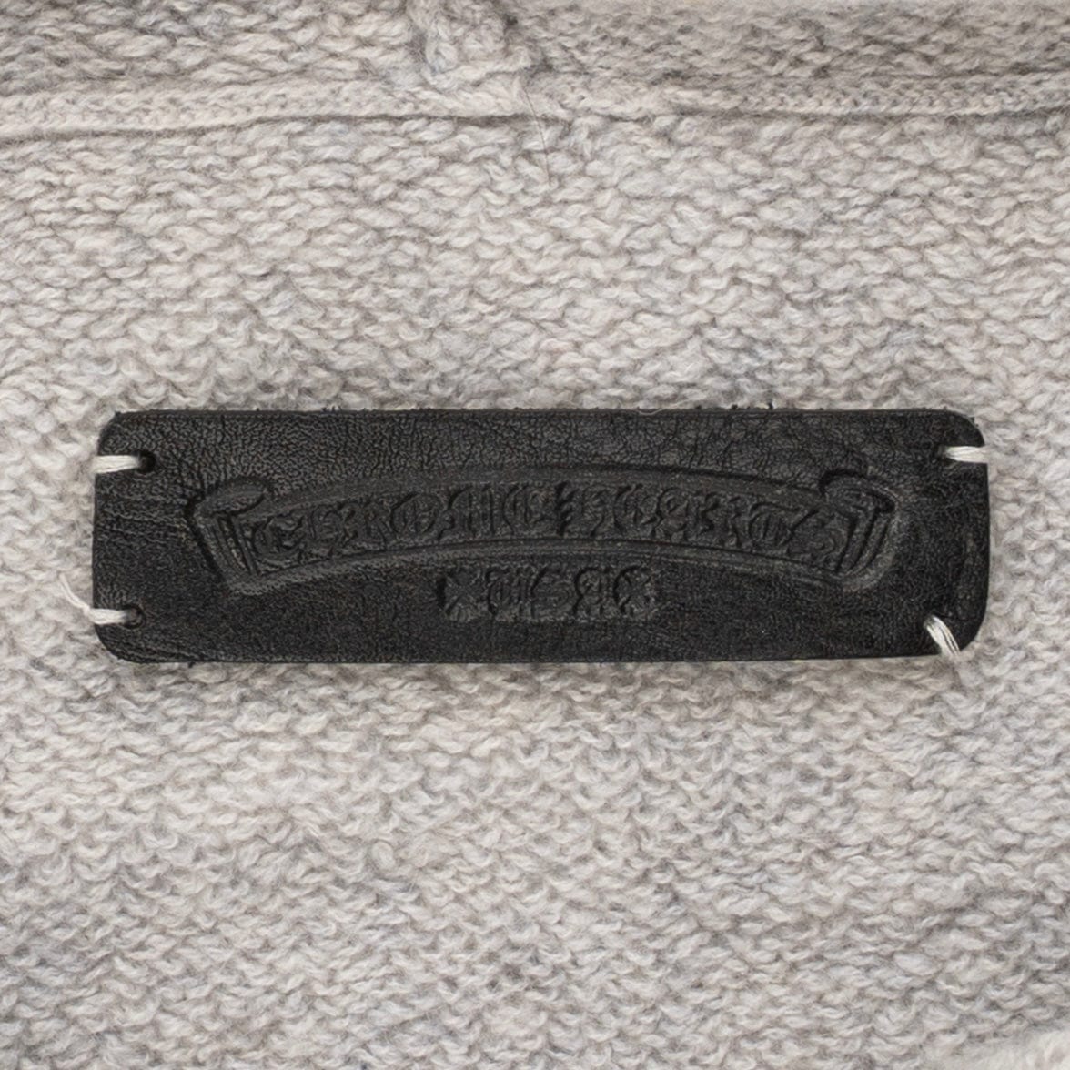 Chrome Hearts Life Sentence Embroidered Logo Cashmere Hooded Sweatshirt Grey Black