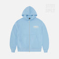 Corteiz RTW Island Puff Print Zip Hoodie - Baby Blue