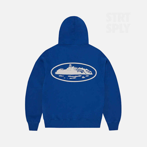 Corteiz RTW Island Puff Print Zip Hoodie - Royal Blue