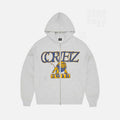 Corteiz RTW Lion Boxy Zip Hoodie - Light Heather