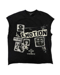 Mixed Emotions Newspaper Sleeveless Tee Black
