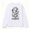 BAPE Style "BY BATHING APE" Camo Ape Head Long-Sleeve Tee - White/Monochrome Camo