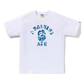 BAPE Style Camo Ape Head Arch Logo Short-Sleeve Tee - White/Blue