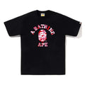 BAPE Style Camo Ape Head Arch Logo Short-Sleeve Tee - Black/Pink