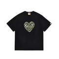 BAPE x PLAY Style Camo Heart Short-Sleeve Tee - Black/Classic Green